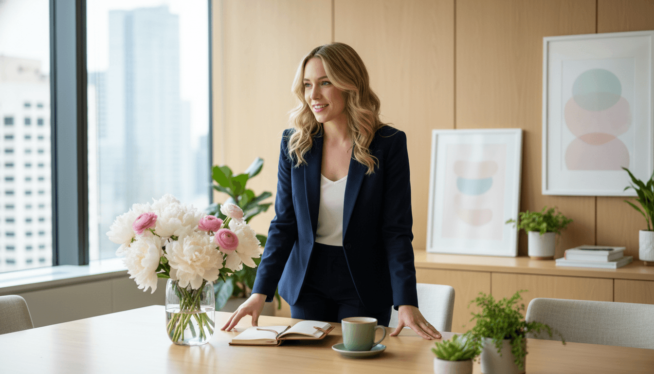 Femme en leadership administratif menant une réunion